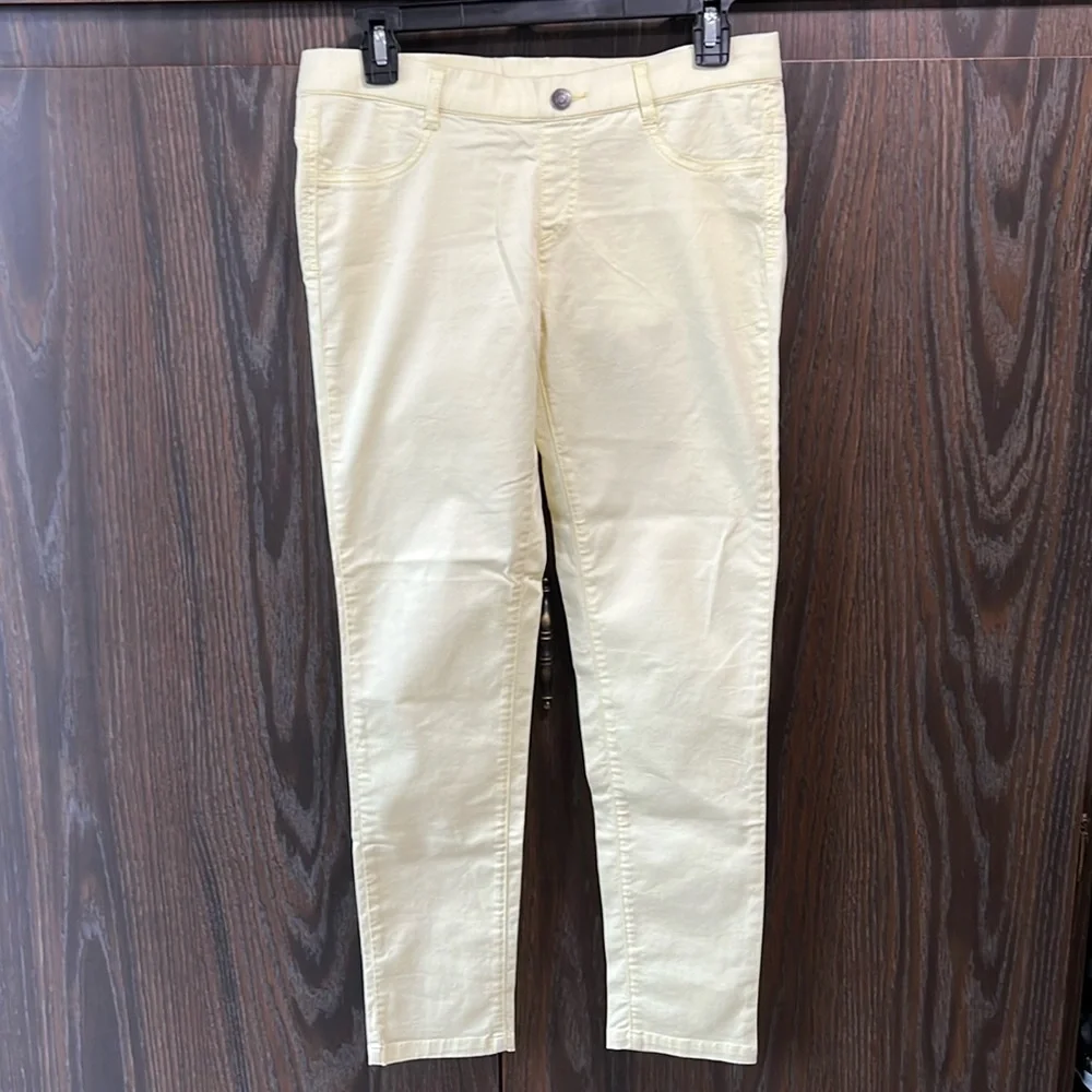 Stile Bennetton, Light Yellow Women’s Pants Small Spring Travel Work Casual - Picture 2 of 11